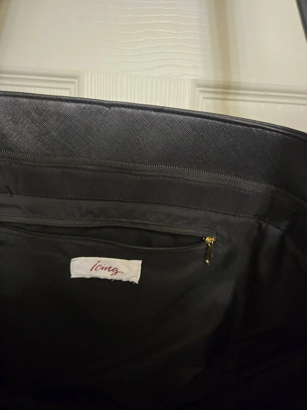 Icing Brand Leopard Print Satchel Handbag with Black Trim